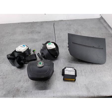 ZESTAW PODUSZEK AIRBAG, PASY PRZÓD, SENSOR SKODA FABIA II FL 1.6 TDI 105KM 1.6 TDI 2011 5J1880202 5J0880201H 6R0959655K  