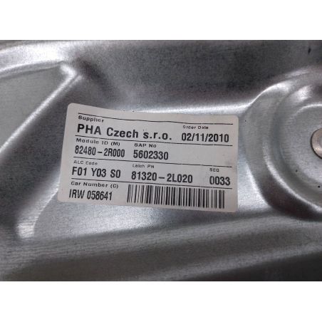 PODNOŚNIK SZYBY PRAWY PRZÓD Z STELAŻEM HYUNDAI I30 I CW FL 1.6 16V 2010 82480-2R000 82460-2R000 0130822543 BOSCH BV 116 3030 