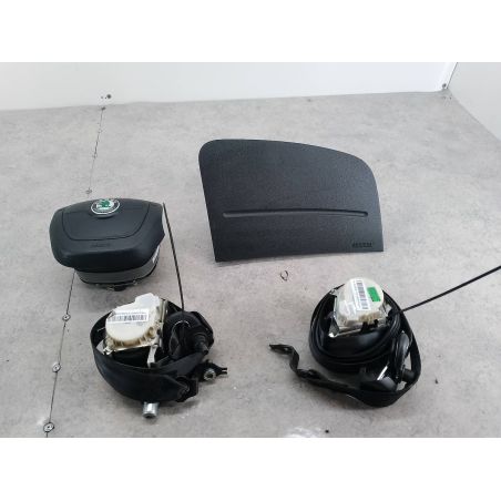 ZESTAW PODUSZEK AIRBAG, PASY PRZÓD, SENSOR SKODA FABIA II FL 1.6 TDI 90KM 1.6 TDI 2012 LF9R 90 4309 