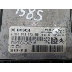 KOMPUTER, STEROWNIK PEUGEOT PARTNER II TEPEE 1.6 HDI 92KM1.6 HDI20109664843780 0281013872  BOSCHEZR924585                                            