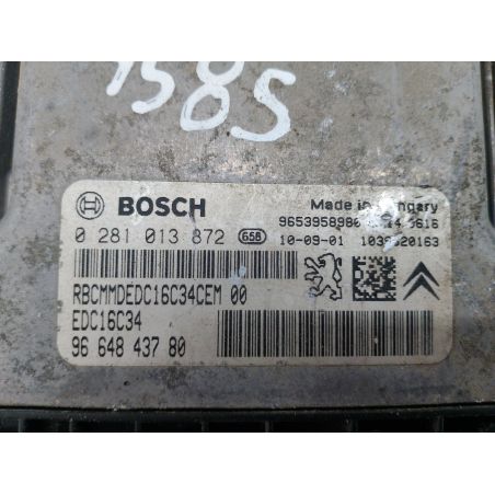 KOMPUTER, STEROWNIK PEUGEOT PARTNER II TEPEE 1.6 HDI 92KM 1.6 HDI 2010 9664843780 0281013872  BOSCH EZR 92 4585 