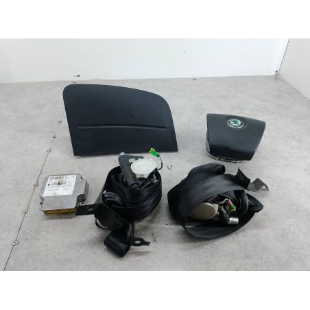 ZESTAW PODUSZEK AIRBAG, PASY PRZÓD, SENSOR SKODA ROOMSTER 1.2 12V 70KM 1.2 HTP 2008 5J0857701A 5J0857702A 1C0909605F 5J1880204 5J0880201D LF9R 70 4113 