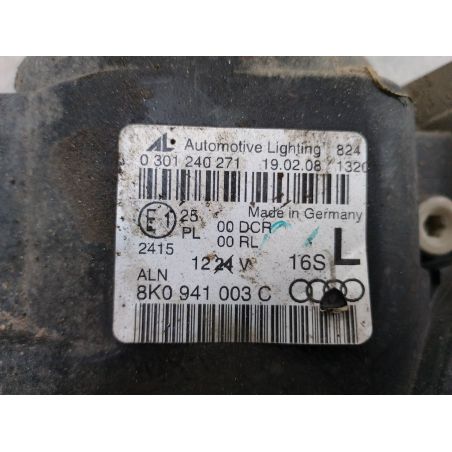 LAMPA PRZÓD LEWA BIXENON AUDI A4 B8 1.8 TFSI 160KM 1.8 TFSI 2008 8K0941003C 0301240271  AL 160 4330 