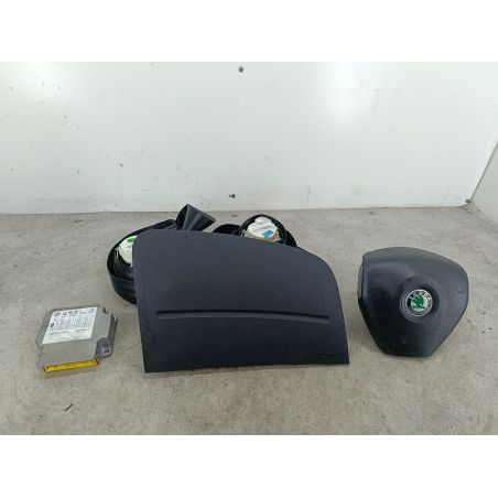 ZESTAW PODUSZEK AIRBAG, PASY PRZÓD, SENSOR SKODA ROOMSTER 1.6 16V 105KM 1.6 16V 2007 5J0880201C  5J1880202A  1C0909605F  5J1857701AR  5J1857702AR LF9R 105 5081 