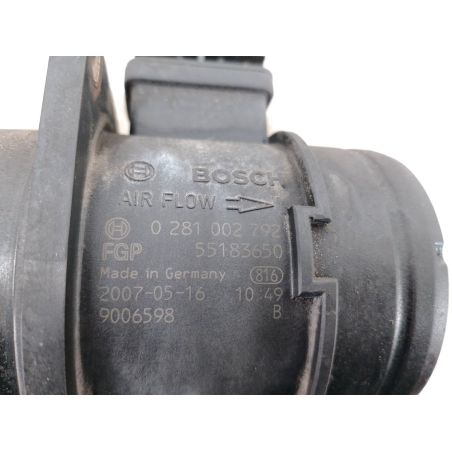PRZEPŁYWOMIERZ POWIETRZA FIAT BRAVO II 1.9 JTD 120KM 1.9 JTD 2007 55183650 0281002792  BOSCH 620 120 5213 