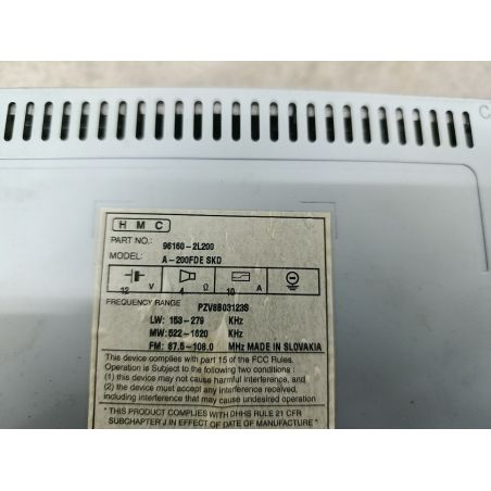 RADIO FABRYCZNE HYUNDAI I30 I CW 1.6 16V 2008 96160-2L200 9A 122 5710 