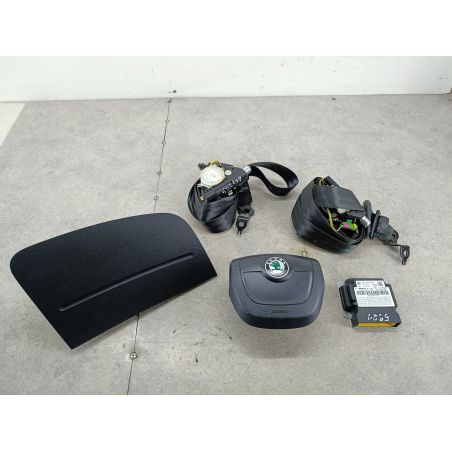 ZESTAW PODUSZEK AIRBAG, PASY PRZÓD, SENSOR SKODA FABIA II FL 1.6 TDI 90KM 1.6 TDI 2011 6R0959655K 5J0857701B 5J0857702B 5J0880201H 5J1880202D LF8H 90 5921 