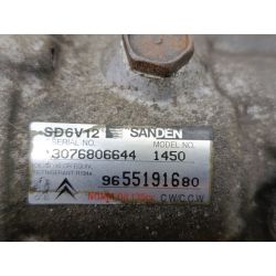 POMPA, SPRĘŻARKA KLIMATYZACJI PEUGEOT 1007 1.4 i 75KM1.4 i20069655191680  SD6V12  SANDENEXL756090                                            