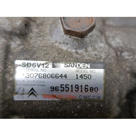 POMPA, SPRĘŻARKA KLIMATYZACJI PEUGEOT 1007 1.4 i 75KM 1.4 i 2006 9655191680  SD6V12  SANDEN EXL 75 6090 