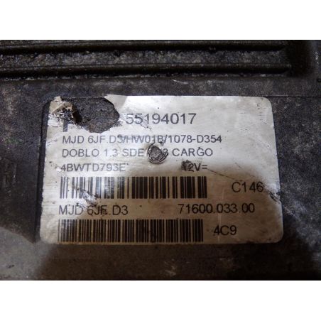 KOMPUTER, STEROWNIK SILNIKA FIAT DOBLO 1.3 JTD 55194017 