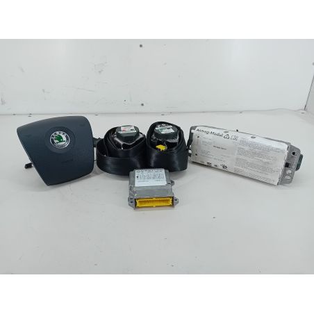 ZESTAW PODUSZEK AIRBAG, PASY PRZÓD, SENSOR SKODA OCTAVIA II 2.0 TDI 140KM 2.0 TDI 2005 1Z0880201Q  1K0880204H  1Z0857702A  1Z0857701A  1K0909605M 