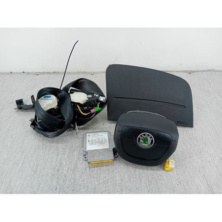 ZESTAW PODUSZEK AIRBAG, PASY PRZÓD, SENSOR SKODA FABIA II 1.2 HTP 6V 60KM 1.2 HTP 2009 1C0909605F  5J0880201H 5J0857702B  5J0857701B 