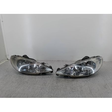 LAMPY PRZÓD KOMPLET PEUGEOT 206 1.6 16V 2001 9628666780   89001770   9628666880   89001965 