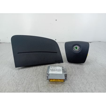 ZESTAW PODUSZEK AIRBAG, PASY PRZÓD, SENSOR SKODA FABIA II 1.2 HTP 12V 70KM 1.2 HTP 2009 1C0909605F  5J0880201D  5J1880202 